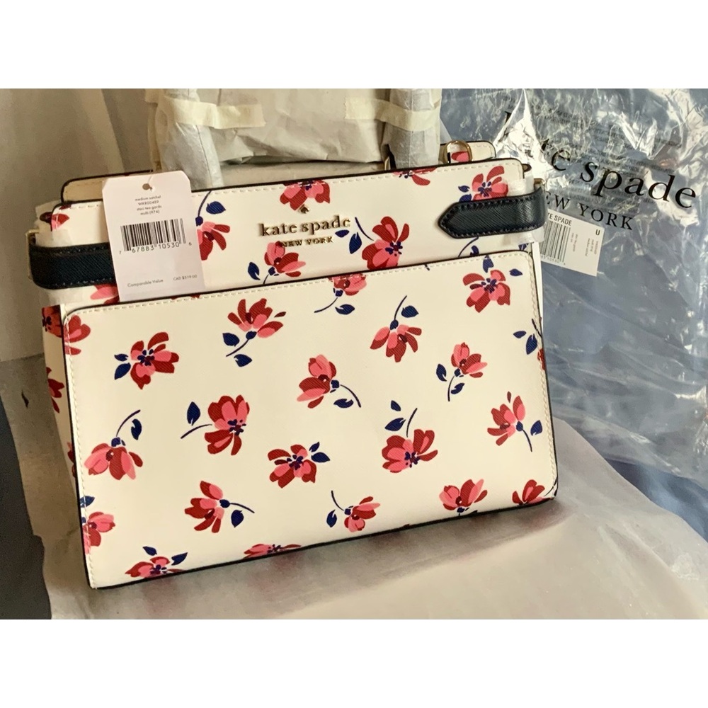 Kate Spade Staci Tea Garden Medium Satchel Purse Crossbody